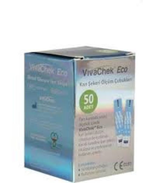 Vivachek Eco Strip Kan Şekeri Ölçüm Çubuğu 50'li